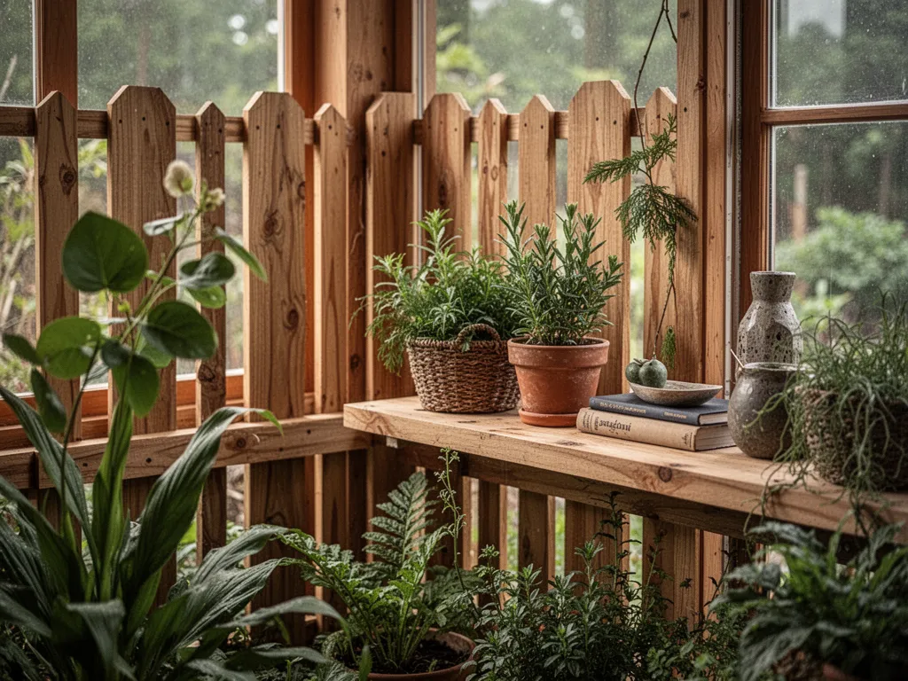 Clôture en bois moderne délimitant un espace extérieur verdoyant