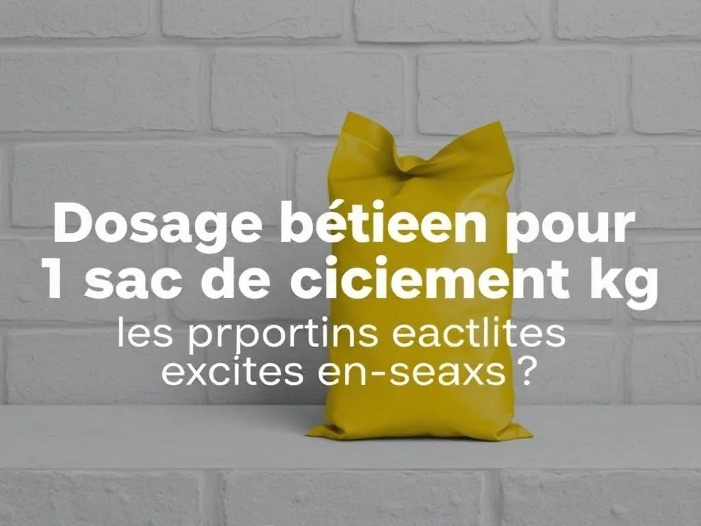 Dosage béton pour 1 sac de ciment 25 kg : les proportions exactes en seaux
